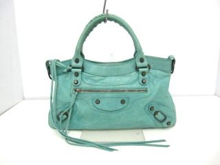 Authentic Balenciaga Editors Bag The Firtst 103208 Mint Green Handbag
