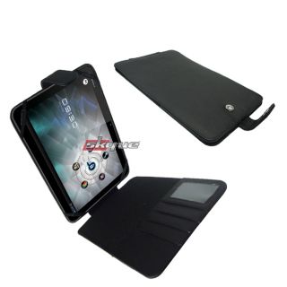 Durable Leather Flip Folio Pouch Cover Case for Motorola Xoom Tablet
