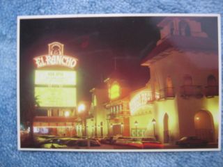 Vintage Las Vegas Postcard El Rancho Hotel Casino night view