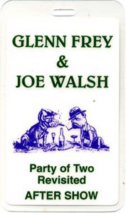 Glenn Frey Joe Walsh Laminated Backstage Pass Eagles