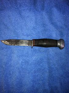 Old Vintage REMINGTON Hunting Knife RH PAL 50 model leather handle