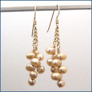 Securely hand wrapped with 14k gold filled wire, the earrings dangle 1
