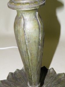 antique edward miller lamp e m co bronze glass shade
