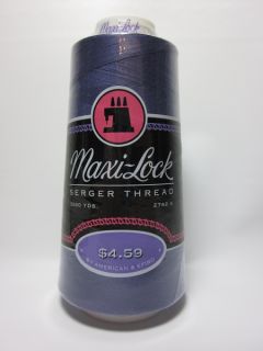 Maxi Lock Polyester Serger Thread 3000 Yard Cone Solid Pansy Purple