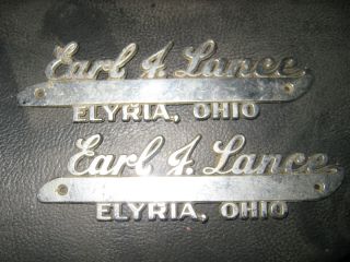 Vintage Earl J Lance Elyria Ohio Packard GM Advertising License Plate