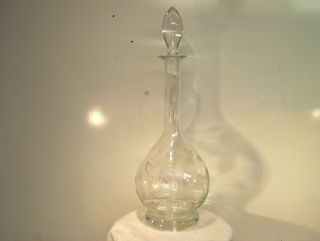  Absolutely Great Etched Glass Tall Wine Decanter