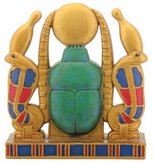 egyptian scarab and cobra figurine l 4 x w 1 5 x h 4 25