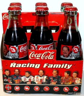 Dale Earnhardt 1999 Coca Cola 6 Pack Bottles Earnhardt SR Coke Bottles