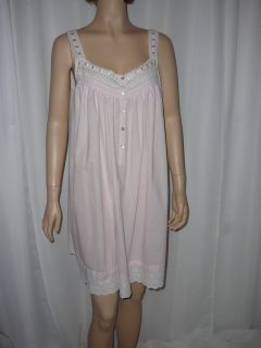 Eileen West Cotton Lace Trim Nightgown Pale Pink Size XL