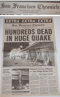 1989 Newspaper San Francisco Earthquake Extra