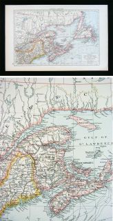 1900 Times Map   Nova Scotia New Brunswick Quebec Canada Maine Vermont