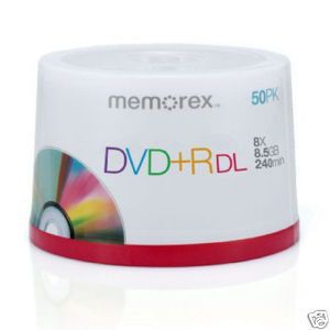 50 Pcs Memorex Dual Double Layer DVD R DL 8x New