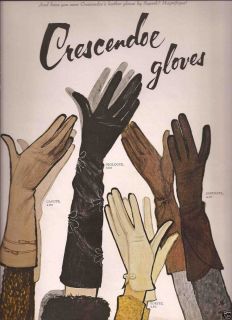Crescendoe Gloves Advertisement Rene Grau Illustration 1950