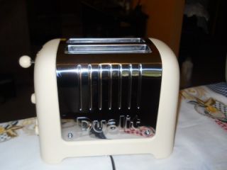 Dualit 2 Slice Toaster Model DPP2 Off White Color Wide Slots 120Volt