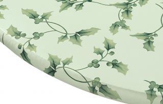 Hollyberries Elasticized Vinyl Table Cover by Miles Kimball