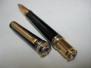 Grand Black and Gold Art Deco Fountain Pen Z582 New