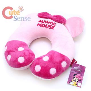 Disney Minni Mouse Neck Rest Pillow Cushion Pink Bow Ear 2