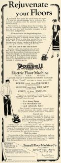 1925 Ad Ponsell Electric Floor Polisher Cleaner Machine Restoration