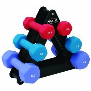 32 Pound Dumbbell Weights Workout Sport Set with Stand