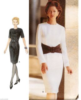  Fit Tapered Dress w Belt Sleeve Variations Easy Sewing Pattern
