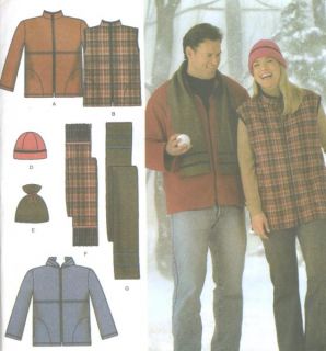  Jacket Vest Hat Scarf Sewing Pattern Easy Sew Simplicity 4803
