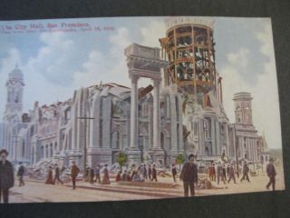  Post Card City Hall San Francisco 1 Hour After 1906 Earthquake