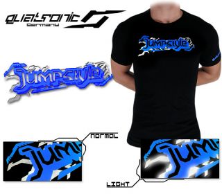 Quatronic JUMPSTYLE #2 T Shirt Neonblau Reflex Hardstyle Techno Rave