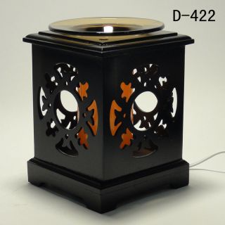 CHINESE STYLE WOODEN ELECTRIC OIL WARMER/AROMA LAMP WITH DIMMER.