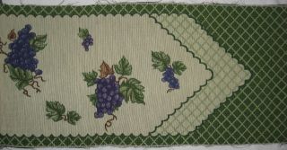 Sally E Roberts vineyard Wine Jacquard Woven Tapestry Runner Fabric