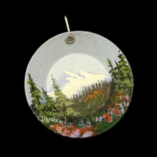 vintage durand miniature art mountain scene pendant description a very