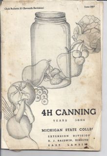 East Lansing Michigan State College 4H Canning 1937