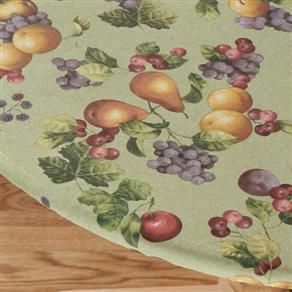  Fruit Vinyl Elasticized Tablecover Small Round Table Cloth NEW