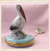  Porcelain Trinket Box Pelican and Fish New Ltd Ed French Boxed