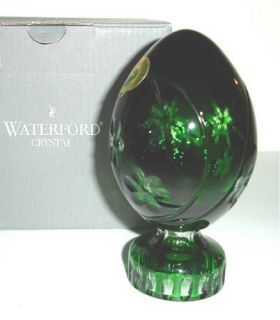 Waterford Crystal Emerald Shamrock Egg