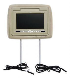  Pillow Monitors Car DVD Player Headrests Monitor Pair Beige