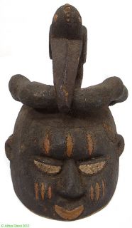 Yoruba Gelede Mask Bird/Snake on Top, Published, Museum Exhibition