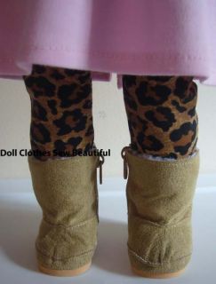 Doll Clothes Fits American Girl Faux Suede Tan Boots