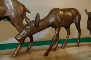  1930s French Art Deco Statue of an Elk Family. The Elk