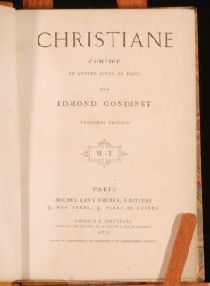 1872 EDMOND GONDINET Christiane Comedie Theatre