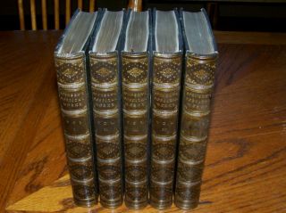 1825 Edmund Spenser Faerie Queene Works Antique Leather Book Set Books