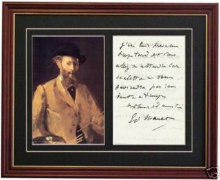 Edouard Manet Signature Print Signed Letter Portrait