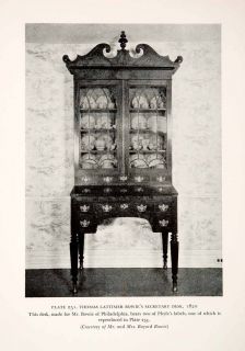  Secretary Desk Cabinet Furniture Duncan Phyfe Lattimer Bowie Label