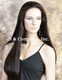 Very Realistic Hairlines Long Straight Dark Brown Lace Front Wig