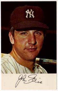 Postcard of John Ellis of the New York Yankees Baseball Team
