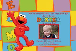 Custom Sesame Street Elmo Birthday Invitations Cards