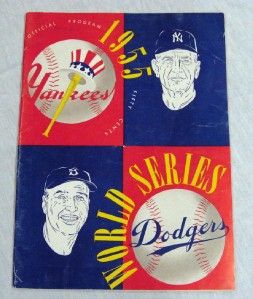 1955 World Series Program Brooklyn Dodgers at New York Yankees