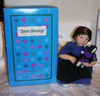 Edwin M Knowles Porcelain Doll Rebeccah Amish Blessings Collection