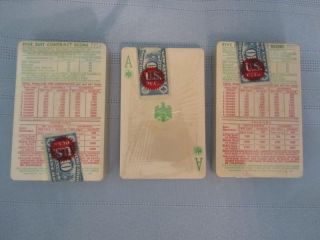 1938 Vintage New Eagle Five Suit Bridge Cards 3 SEALED Decks w Stamps