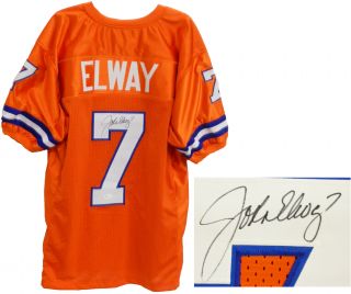 John Elway signed orange crush custom Throwback football jersey. Item