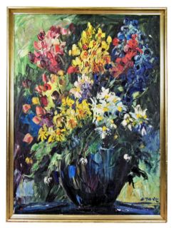 Hungarian Impressionist Floral Still Life by Emeric